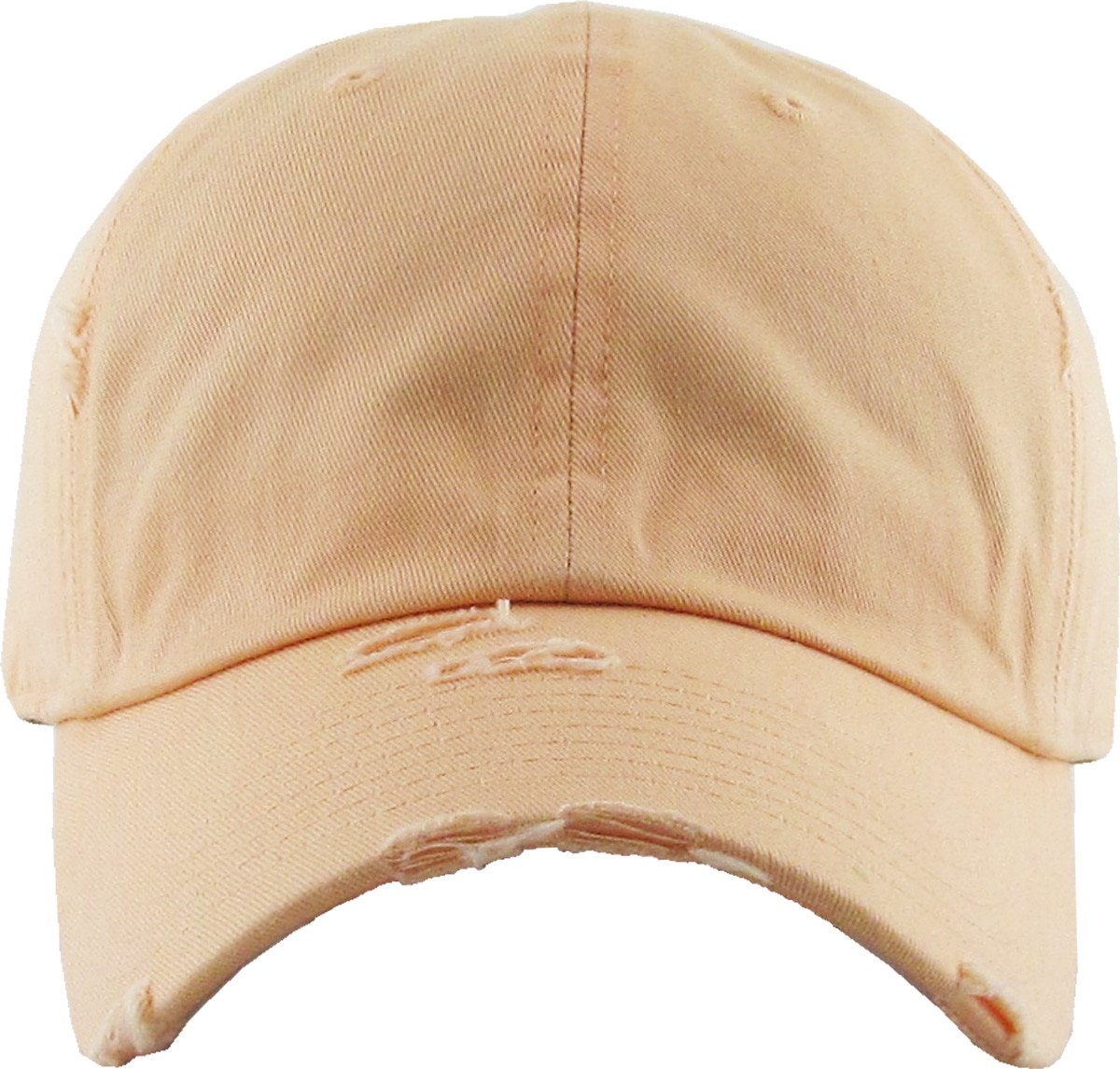 Peach Distressed Vintage Baseball Cap Front View